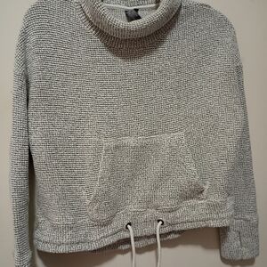 Sweaty Betty Light Gray Cowl Neck Sweater